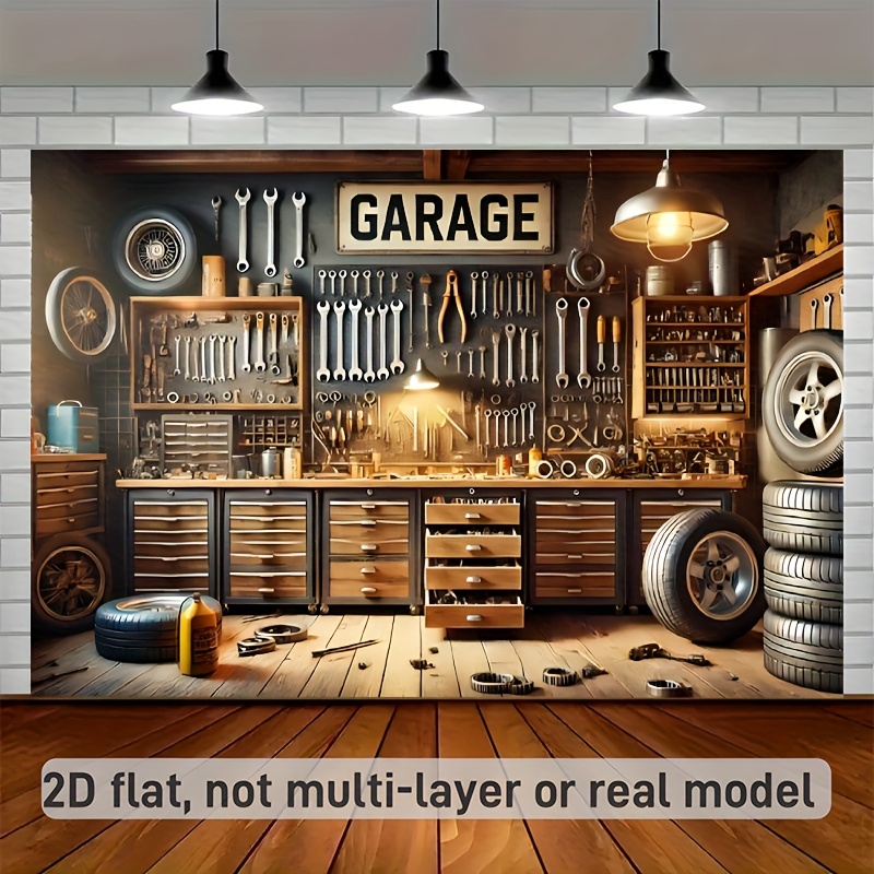 Workshop Tools Photos - Garaj Aletleri Atölyesi Gerçekçi 2D Düz