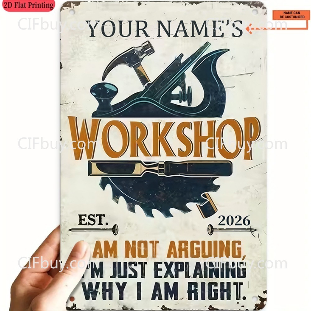 Workshop Tools With Name - 2D Düz Özel İsim Atölyesi Marangoz