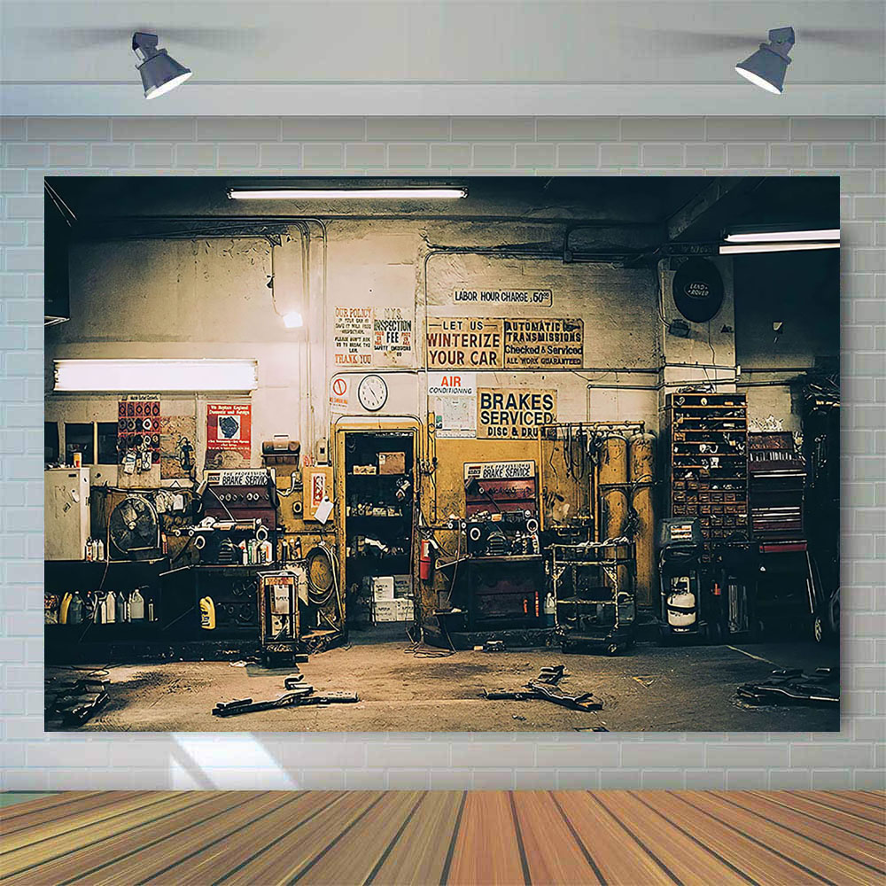 Retro Araba Tamirleri Arka Pla - Workshop Tools Photos incelemesi ve fiyatı